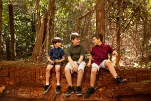 Boys Sitting In Nature